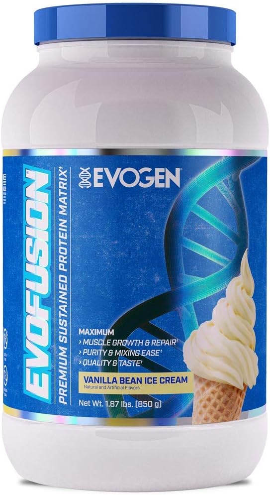 Evogen Evolufusió - Suda Protelin Powder  Bernd supports Mucle Creixement i reparació de l'Eku Protein, Michelar Casin, MCT Petroli de Petroli Vanilla Bean Ice Cruam, 25 Servings