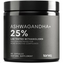 Toniiq Ashwagandha - Ultra High Potency 40:1 Extract with 25% Withanolides - Wild Harvested in India - Highly Concentrated & Third-Party Lab Tested - 60 Capsules