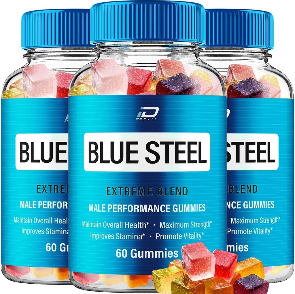 Blue Steel Gumies - BlueSteel Hemp Gumies, Steel Blue Official Formula Hemp Gumies - Natural Hemp Oil Advanced Formulation, Blue Steel Hemp Gumies Vélemények (3 Pack - 180 Gummies)