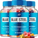 Blå Steel Gummies - BlueSteel Hemmies, Stål Blå Offisiell Formula Hemmies - Naturlig hampe olje Advanced Formulering, Blå Stål Hempies Anmeldelser (3 Pack - 180 Gummies)