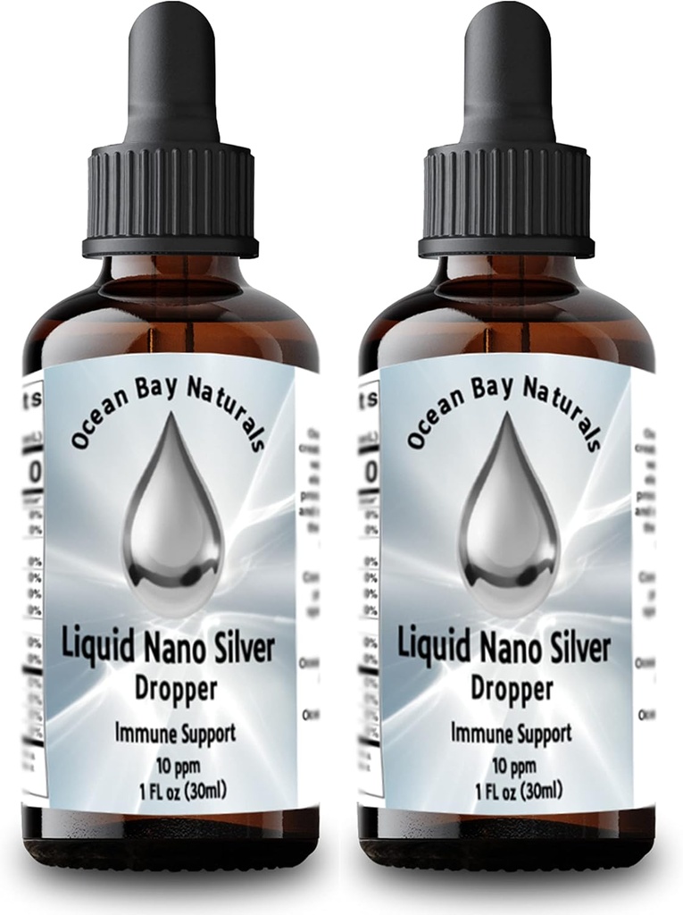Liquid Nano Gümüş | Koloidal Gümüş / 10ppm / Twin Pack | 1oz Dropper
