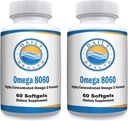 Omega 8060 2400mg Omega 3 Fish Oil Joint Health Supplement 60 softgel - 2 Month Supply - 2pk