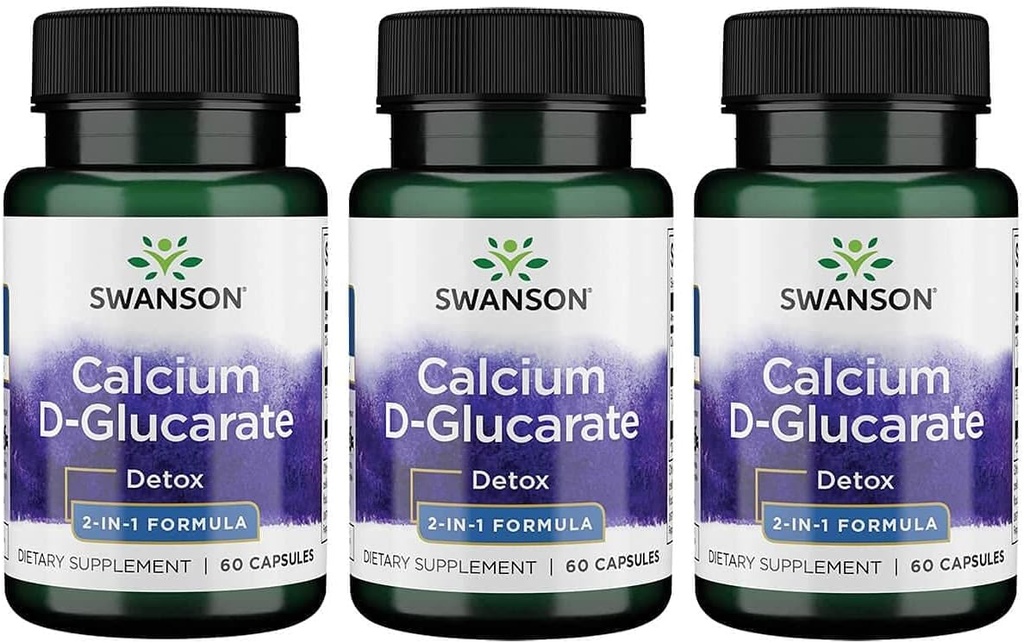 Swanson Calcium D-Glucaraat 250 Milligrammen 60 Capsules (3 Pack)