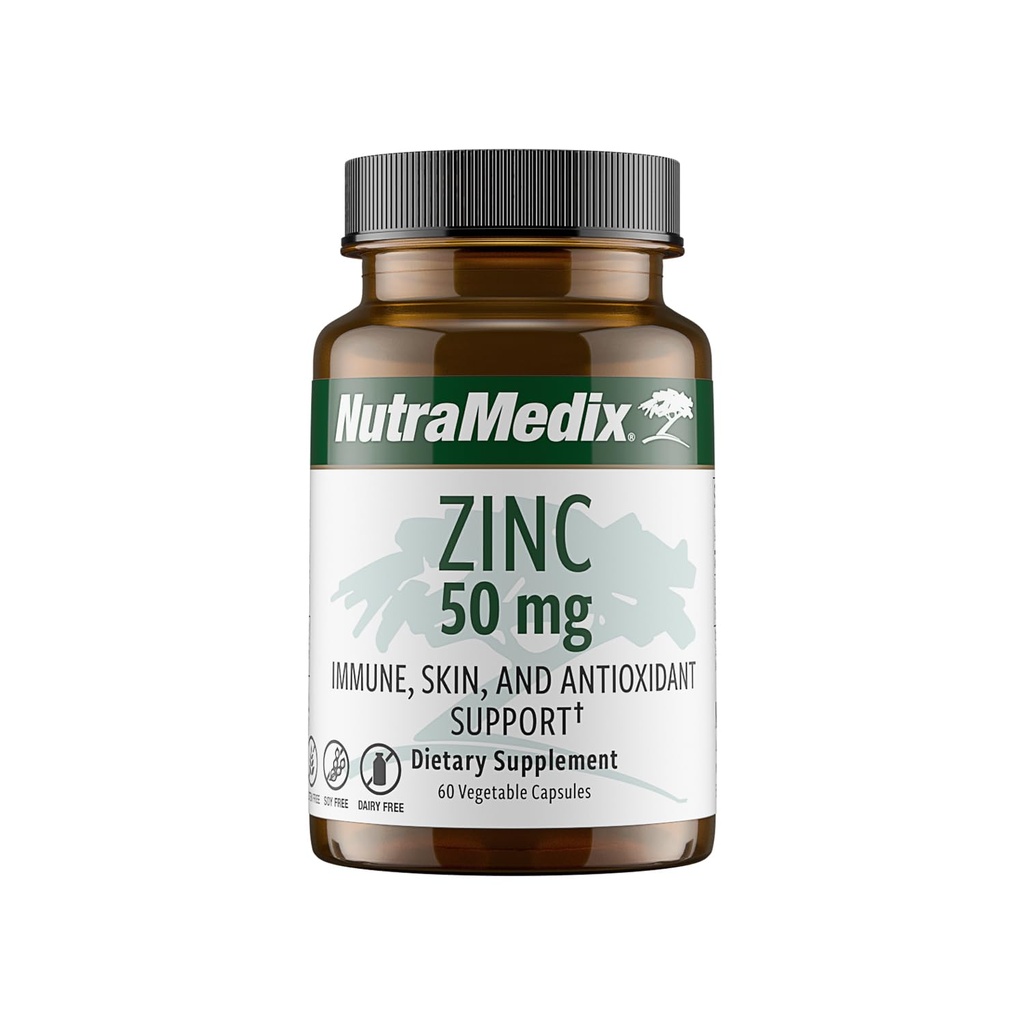 NutraMedix Zinc 50mg - Supplements for a Healthy Immune Defense, Skin Health & Antioxidant Support - Easy to Digest Zinc for Immune Health (60 Capsules)