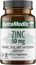 NutraMediax Zinek 50 mg - doplňky pro zdravou imunitní obranu, kůži zdraví a antioxidační podporu - Snadný Digest zinek pro imunitní zdraví (60 kapslí)