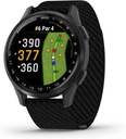 Garmin Підхідний ручний S50, Розширений гольф GPS Smartwatch, AMOLED дисплей, На-Course Особливості, Wrist-Based Heart rate, Slate Алюмінієвий Bezel з Black ComfortFit Nylon Band