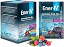 Ener-IV Electrolyte Hydration " Energy Drink Potassium Vitamin C " Zinc Electrolytes Powder Packets - Muscle Recovery " Immunity Sports Drinks for Women " Men Low Sugar Vegan, Mixed Berry - 12 Count
