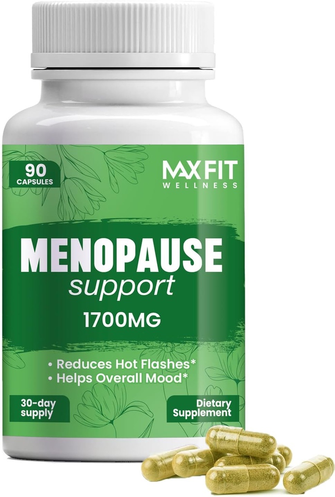 Suplemen Menopause bagi Perempuan - Bantuan Alam untuk Api Panas. Sweats Malam, Weight Loss & Mood Swings - Hormone Balance & Perimenopause Dukungan - Menopause Hot Flash Relief untuk Perempuan, 90 Capsules
