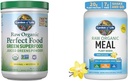 Elämänpuutarha Super Greens Powder Smoothie & Mix, Probiootit & Dgestive Enzymes for Dgestive Health & Vegan Protein Powder - Raw Organic Meal Replacement Shakes - Vanilla - Pea Protein