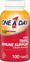 Un día adulto Triple Apoio Inmune * Multivitamínico completo, Suplemento con vitaminas C, vitamina D e Zinc, 100 Conde