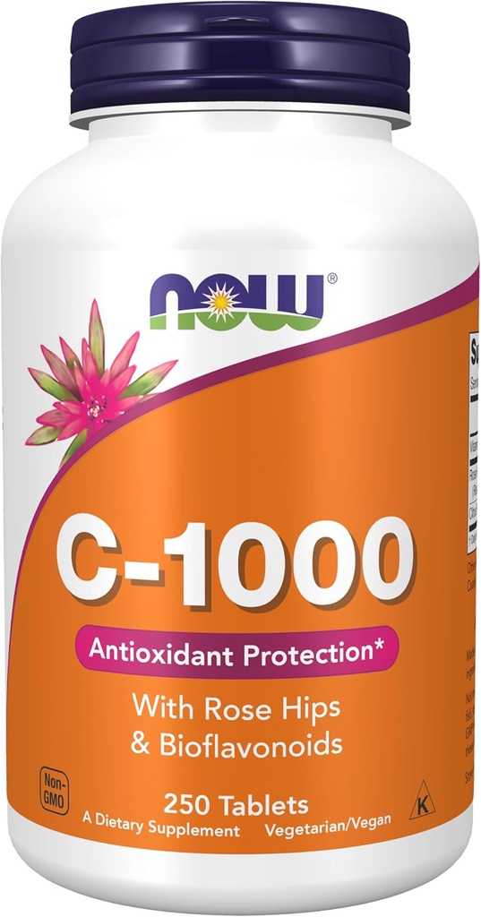 Suppléments, vitamine C-1 000 avec hanches roses et bioflavonoïdes, protection antioxydante*, 250 comprimés