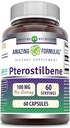 Amazing valemid Pterostilbene Supplement | 100 Mg per Serving | 60 kapslit | Non-GMO | Gluteenivaba | Valmistatud USAs