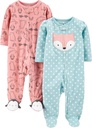 «Простые радости» Картера «Хлопок для девочек» и «Fleece Footed Sleep and Play, Pack of 2»