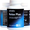 Relax Plus Stress Relief Supplement | GABA, L-Theanine, Ashwagandha, Valerian Root-ekin | A Relaxed Mood and Restful Sleep | 60 Count | 30 Day Supply