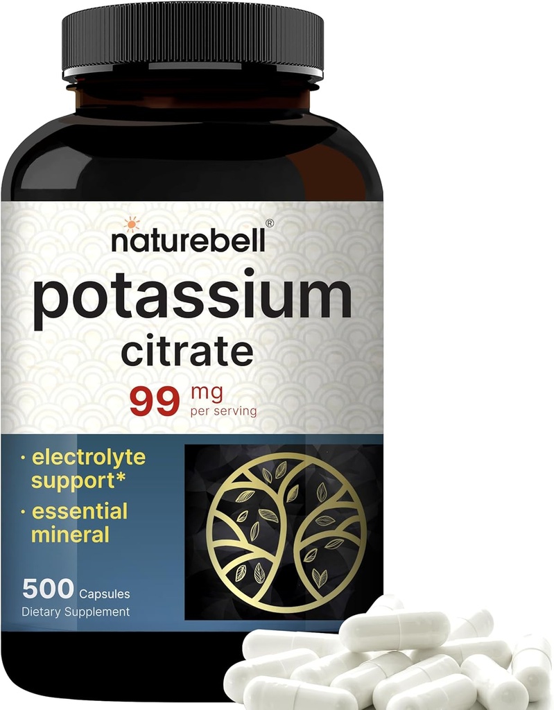 Potasium Citrate Commg 99mg, 500 Capsules đủ dễ dàng để chống lại Chelated Form – cần thiết Mineral Minelyte cân bằng – Hỗ trợ cơ bắp, xương, và tim khỏe – non