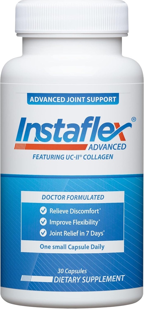 Instaflex Advanced Joint Support Supplement - Kurkuma, Resveratrol, Boswellia Serrata Extract, BioPerine, UC-II Collagen- 30 Počet