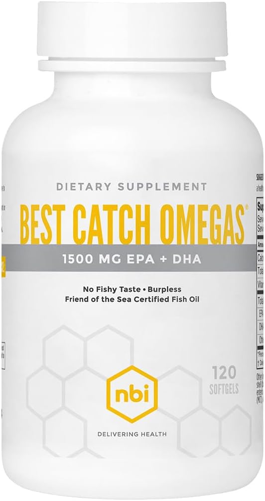 NBI Best Catch אומגהs High Potency אומגה 3 | EPA + DHA for Heart, Brain Support