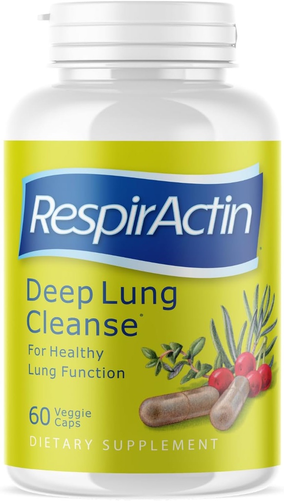 Deep Lung Cleanse 60 Veggie Caps - Herbal Respiratoriske kosttilskudd for renere pustende | Respiratorisk system støtte