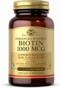 Solgar Biotin 1000 mcg - 250 cápsulas de verduras - soporta pel saudable, unhas e cabelo - Non-GMO, Vegan, Gluten gratis, Dairy Free, Kosher - 250