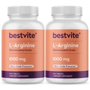 BESTVITE L-Arginine 1000mg per Tablet (480 Tablets) (240 x 2) – Pharmaceutical Grade – Contains 20% More Pure Arginine Compared to Arginine HCl – Nitric Oxide Precursor*