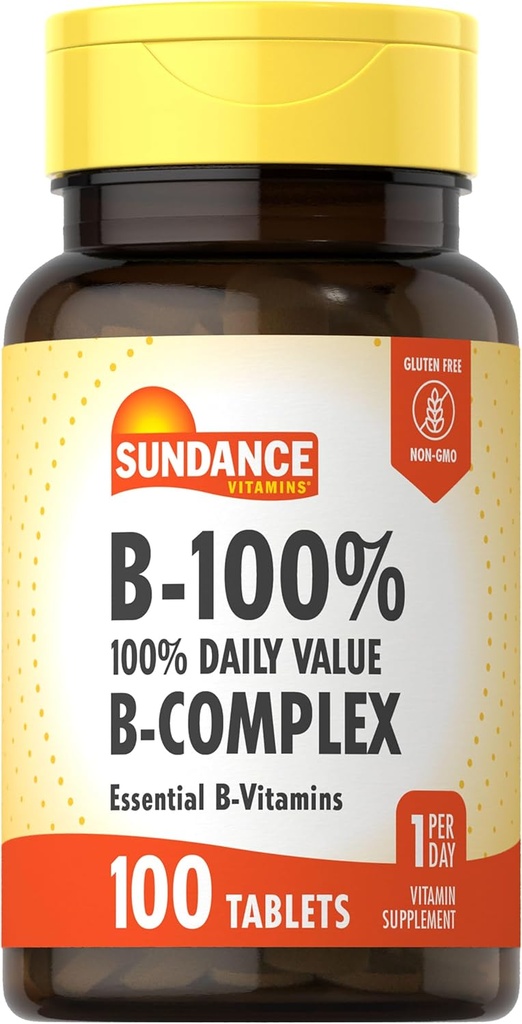 Sundeance B-Complex 100% Daily valor Manveen 100 tetes  Vegetarian, No-GMO, i Guten Free suplementari