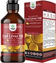 Ісландський дикий спійманий Cod Liver Oil Liquid - Рибні краплі нафти з Омега 3, EPA, DHA, вітамін D & A - Рідкий Cod живильна добавка для серця, Joint, Brain & Immune Support - 240 мл (8 Ounce)