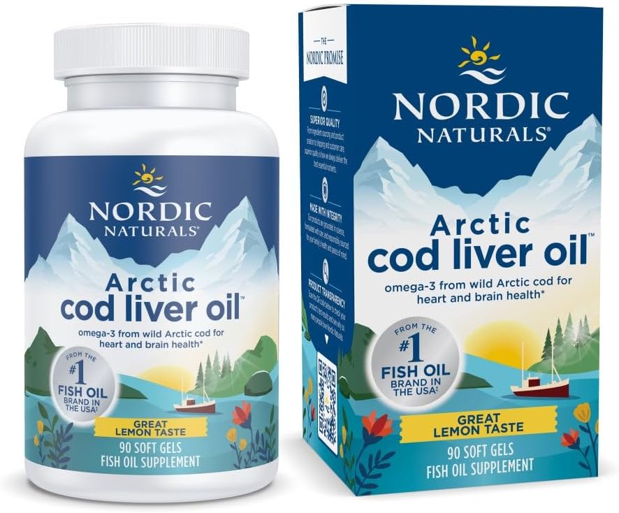 Nórdico Naturals Árctico Bacalhau Óleo de Fígado, Limão - 90 Gels Macios - 750 mg Total Omega-3s com EPA & DHA - Coração & Saúde do Cérebro, Imunidade Saudável, Bem-Estar Geral - Não-GMO - 30 Servings