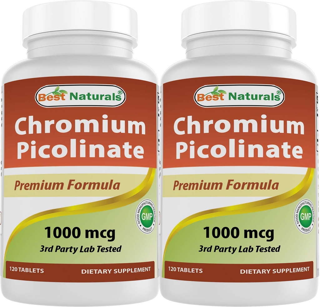 Best Naturals Chromium Picolinate 1000 mcg 120 Tablets (120 Count (Pack of 2))
