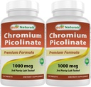 Best Naturals Chromium Picolinate 1000 mcg 120 Tablets (120 Count (Pack of 2))