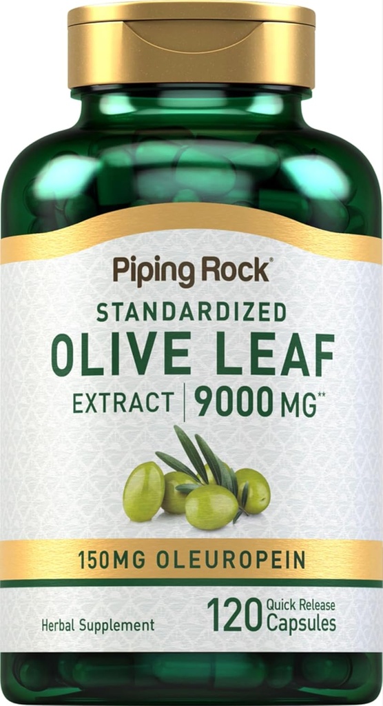 Piping Rock Olive Leaf Extract kapselit ... 9000 mg... 120 pilleriä... 150 mg...