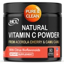 Natural Vitamin C from Acerola Cherry & Camu Camu Powder - High Absorption with Citrus Bioflavonoids - Immune System & Collagen Booster - Anti Aging Skin Vitamins Made in USA 90 servings