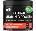 Vitamina C natural da Acerola Cherry & Camu Camu Powder - Alta Absorção com Citrus Bioflavonóides - Sistema Imune & Immagen Booster - Anti envelhecimento da pele Vitaminas Made in USA 90 porções