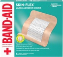Band- Aid Brand Skin- Flex Adhesive Flexible Weund Covers for First Aid Wound Care of Minor Cuts, Scrapes & Burns, dengan Comfortable Feeling, Moving Like a Second Skin, Sterile, Large, 6 ct