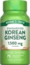 Nature 's Truth Korea Ginseng Capsules 124; 75 Count 124; Standardisasi Ekstraksi 126; Non-GMO & Gluten Free Suplemen