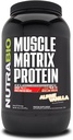 NutraBio Muscle Matrix Protein Powder - 25g proteinu Per Scoop - Syrovátka a micelar Casein Combo pro rychlé a pomalé uvolnění - Vanilla - 2 litry, 28 Služeb