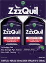 ZzzQuil maye, Max Strength Ağrı Reliever, Nighttime Sleep Aid Liquid, Acetaminophen 1000mg, Diphenhydramine 50mg HCI, Non-Habit istehsal, Midnight Berry Flavored, 2 Paket, 24 FL OZ