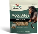 Manna Pro AccuBites Radiance Equine Supplement – Skin & Coat, Essential Vitamins & Hoof Health for Horses – Packed with Omega 3, 6, & Biotin – Main & Tail Maintenance – Alfalfa Flavored – 7.5 lbs
