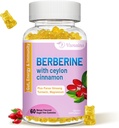 Berberin dengan Cinnamon Gummies Ceylon, Potency Berberine HCI Suplemen, Dukungan Kesehatan Ammune, 60 Mango Gummi Terang