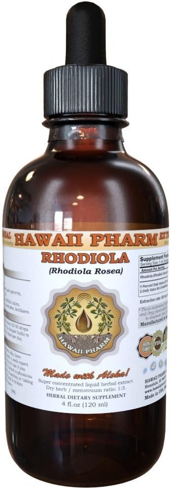 Hawaii Pharm Rhodiola (Rhodiola Rosea) Extract lichid, Tinctura, Suplimentul Herbal, Made in USA, 2 fl.oz