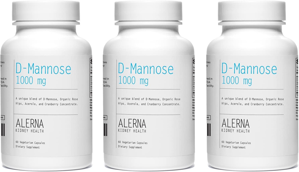 D-Mannose Capsules 1000 mg Dietary Supplement with Cranberry Concentrate, Organic Rose Hips & Acerola Extract – Daily Wellness Capsules – 60 Vegetarian Capsules (Pack of 3)