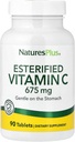 Natures Plus Estrized Vitamin C - 675 mg, 90 片 - 胃上的Gentle - 蔬菜,Gluten Free - 90 服务