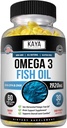 Kaya Natural Omega 3 Suplemento - Nature Made Omega 3 aceite de peixe - 100% Pure Sea-Harvested aceite de peixe sen Aftertaste Fishy - 60 Conde Softgels