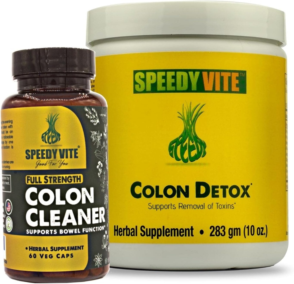 Komplett Colon Detox & Cleanse Set (10oz Powder Detox, 60 Veg Tablet Cleanse)