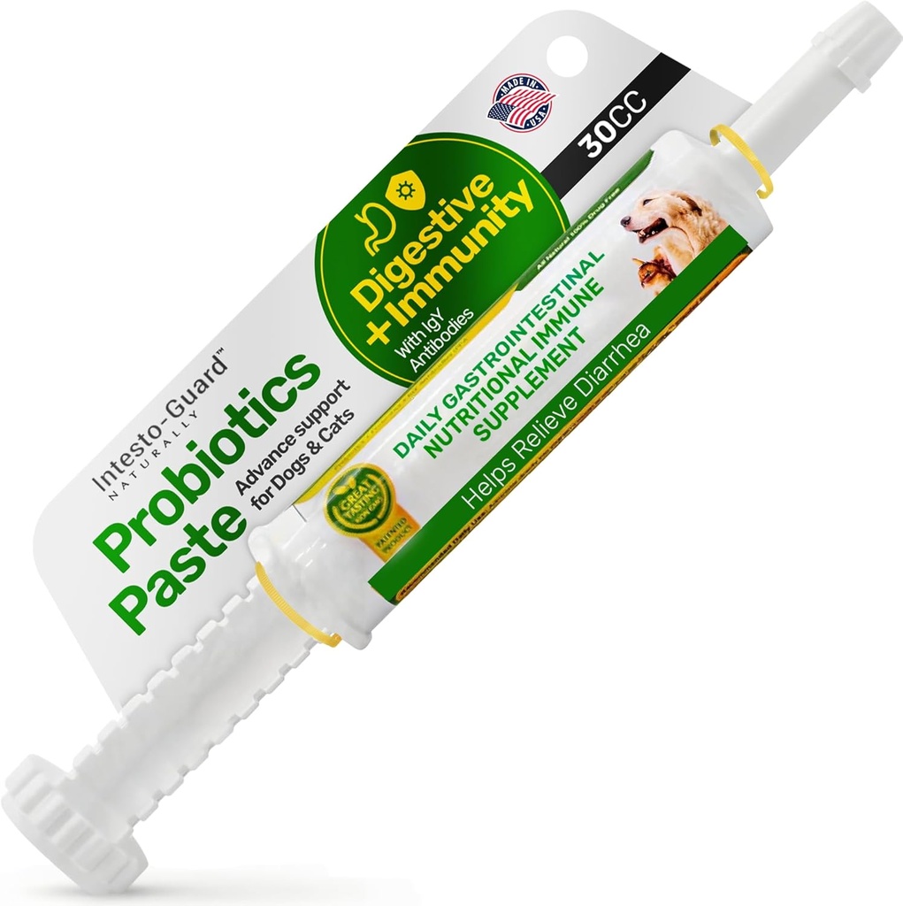 Probiotics Paste for Dogs Prebiotic for Canine, Gut Support, & Immune Boost, ML 포함 1 억 달러의 모든 자연 (MOS) + 베타 글루칸 + D-Mannose, 동물 제품 없음 - 30ML 단일 튜브
