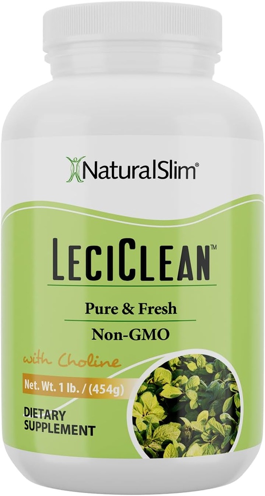 NaturalSlim Natural Soy Lecithin Granules mit Choline - Pure & Fresh Granulated Lecithin Supplement for Cleansing & Cognitive Support - Non-GMO Food Grade - 1 Pfund