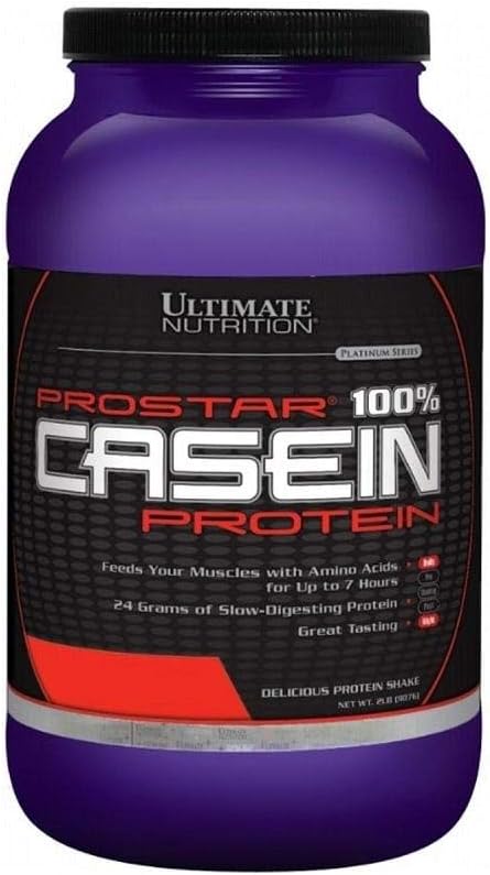 Ultimate Nutrition Prostar Micellar and Hydrolyzed Casein Protein Powder - Fat Free Overnight Muscle Growth and Recovery with BCAAs, 2 Pounds, Vanilla