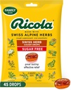 Ricola Sugar Free Swiss Herb Cough Drops, 45 Count, Cough Suppressant & Throat Relieving Drops med Naturally Sourced Menthol, Pleasing Taste for Coughs & Throat Irritation Symptom Relief