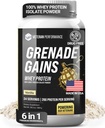 Grenade Gains Whey Isolate порошок з креатином, L-Карнітин & Beta-Alanine - Третя частина перевірена, клейковина-Free, Ні штучні солодощі - США Made, Vanilla, 24 Сервінги