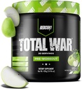 REDCON1 Total War Pre Тренировка, Green Apple - Бързо действащи Кофеин Preworkout за мъже + Жени с Бета Аланин - Съдържа Citrulin Malate за повишена помпа, кръвотечение (30 сервис)