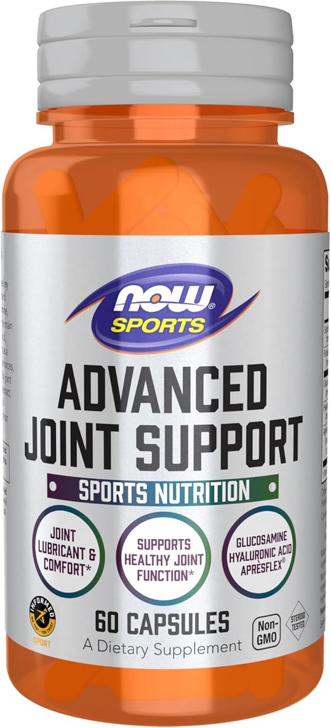 NOW Sports Nutrition, Advanced Lower Support, Glikozamīns, Hialuronskābe, ApresFlex, 60 kapsulas
